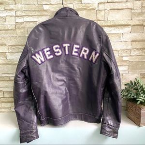 WESTERN vintage varsity/university jacket leather